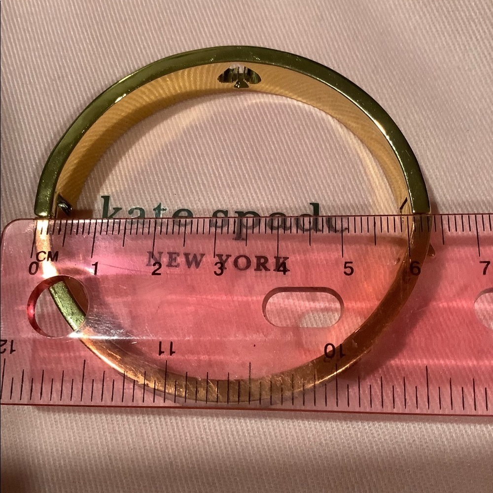 Kate Spade ♠️ Hole Punch Hinge Bangle Black/Gold New eith Pink Dust Bag - Picture 7 of 10